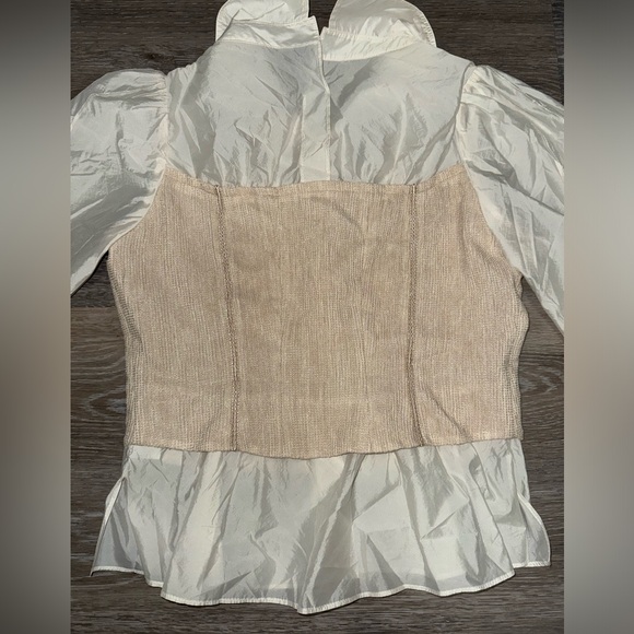Boho White Blouse With Cream Corset - Size Small/Medium - Picture 5 of 5
